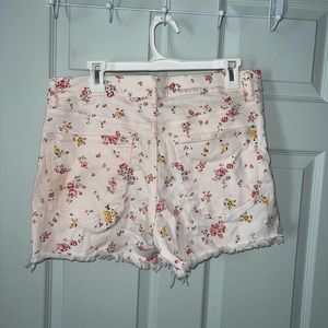 Express Shorts Midi Vintage High Rise Floral Denim Shorts size 10